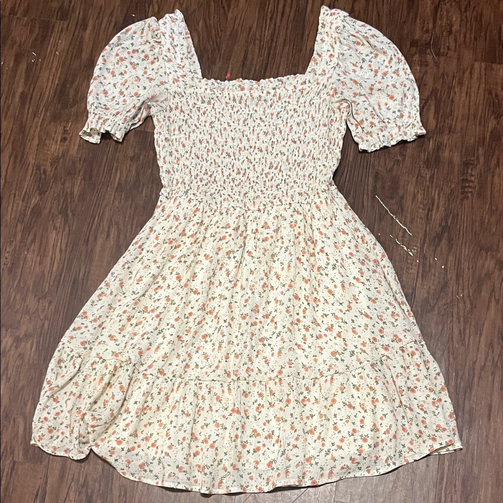 Mine Floral Midi Dress - Cream and Pink